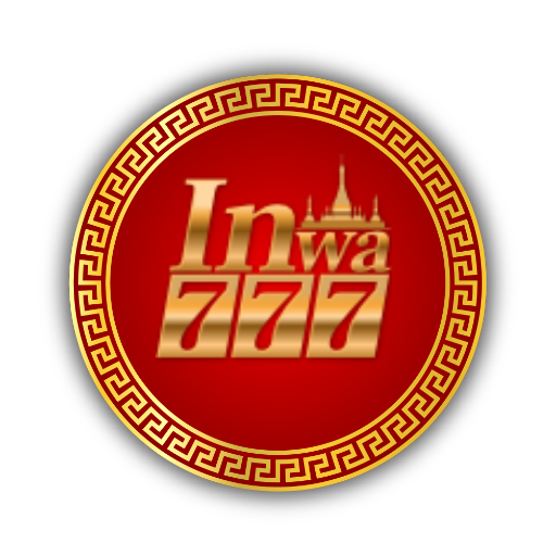 Circular red and gold emblem with "inwaa777" and a temple icon in the center